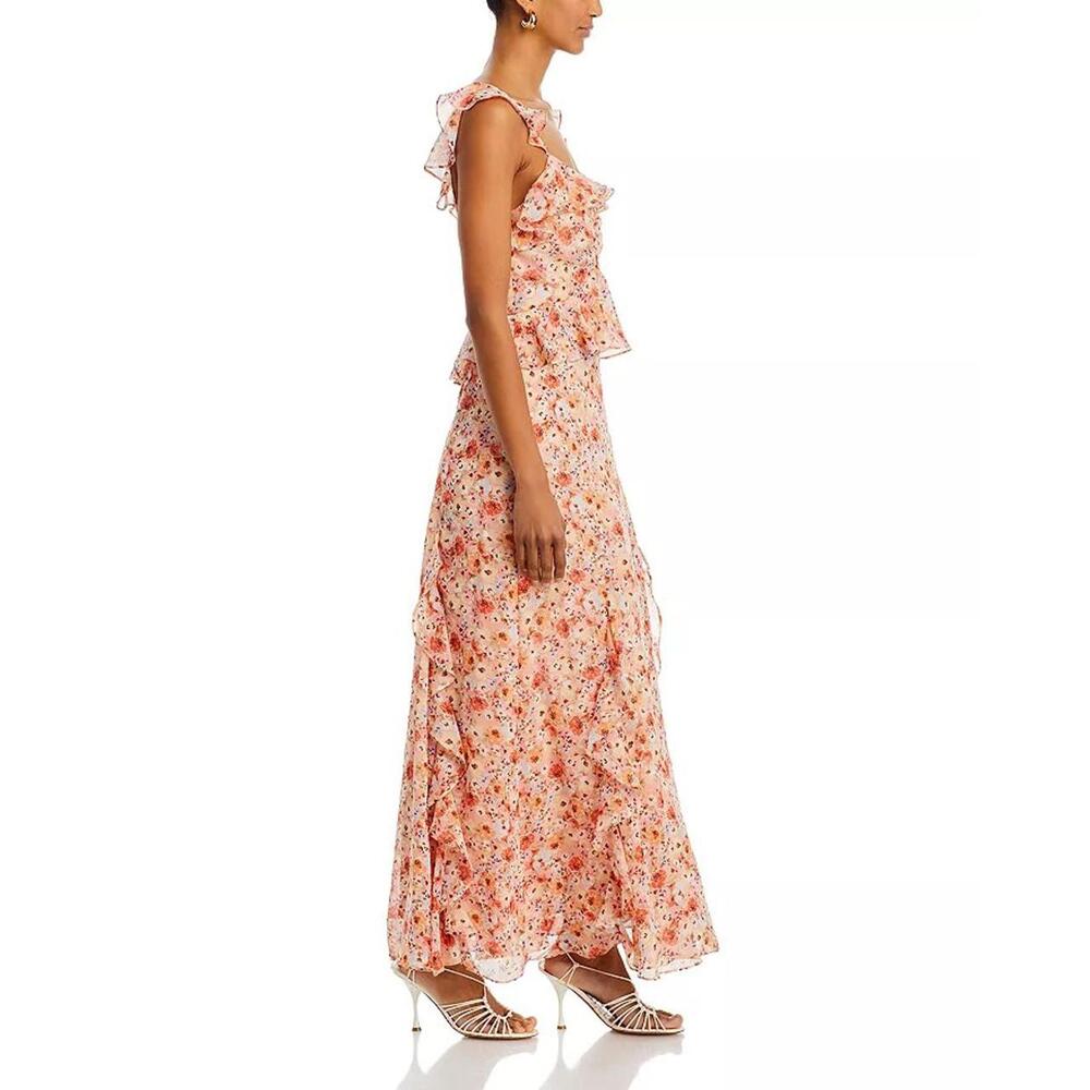 AQUA Floral Ruffle Trim Maxi Dress - NWT (New)‎ - Picture 5 of 9